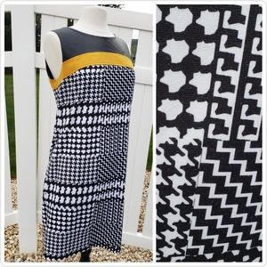NY Collection Vegan Leather Moto Dress Zig Zag